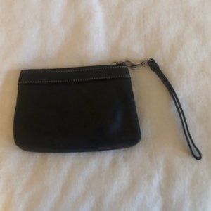 Black Leather Coach Wristlet